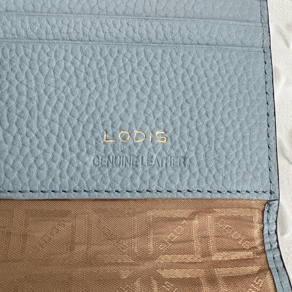 LODIS BLUE Kate Classic Pebbled Leather RFID Slim Large Flap Snap Wallet~UNIQUE - Picture 9 of 12